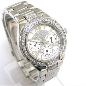 Sliver guess watch with sparky face